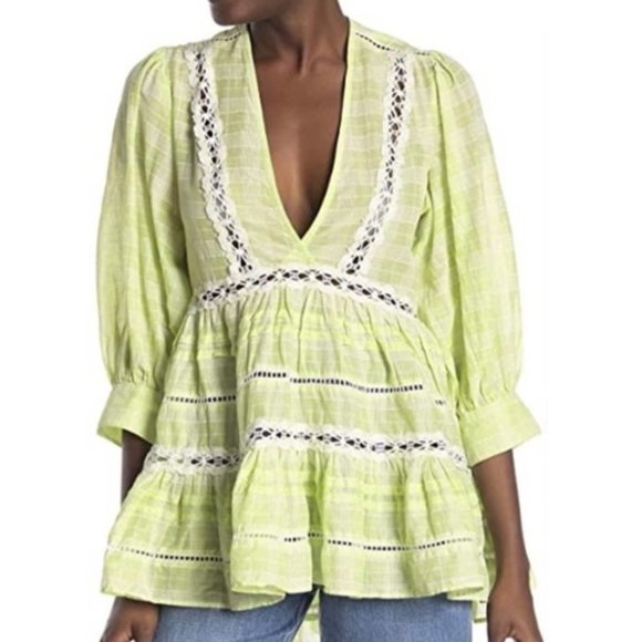 Free People Lime Time Out Tunic Top M - Picture 2 of 6